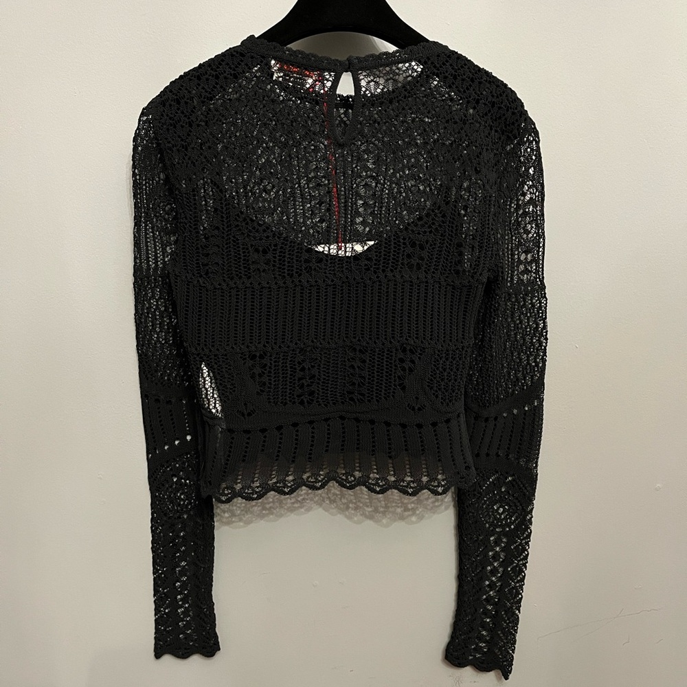 BNWT Alexander McQueen Black Patchwork Lace Top, size M - Picture 6 of 12